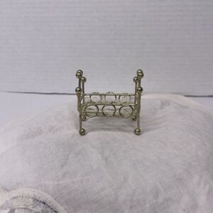 Vintage Brass Miniature Dollhouse Crib, Dollhouse Furniture